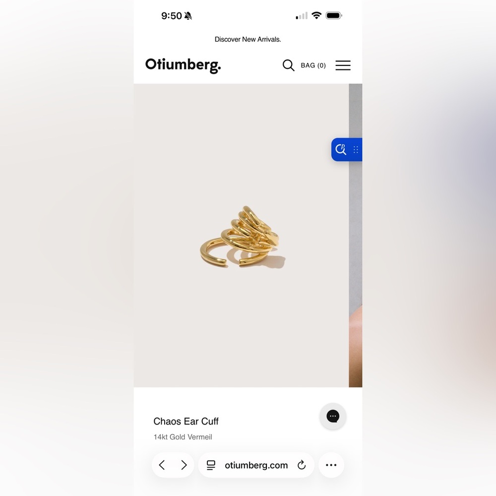 Otiumberg Chaos Ear Cuff — 14kt gold vermeil